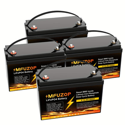 Lithiumbatterij – Accu – Batterij – Powerpack – Energiebron – 4x 12,8V 100Ah – Onderhoudsvrij – Slimme BMS bescherming