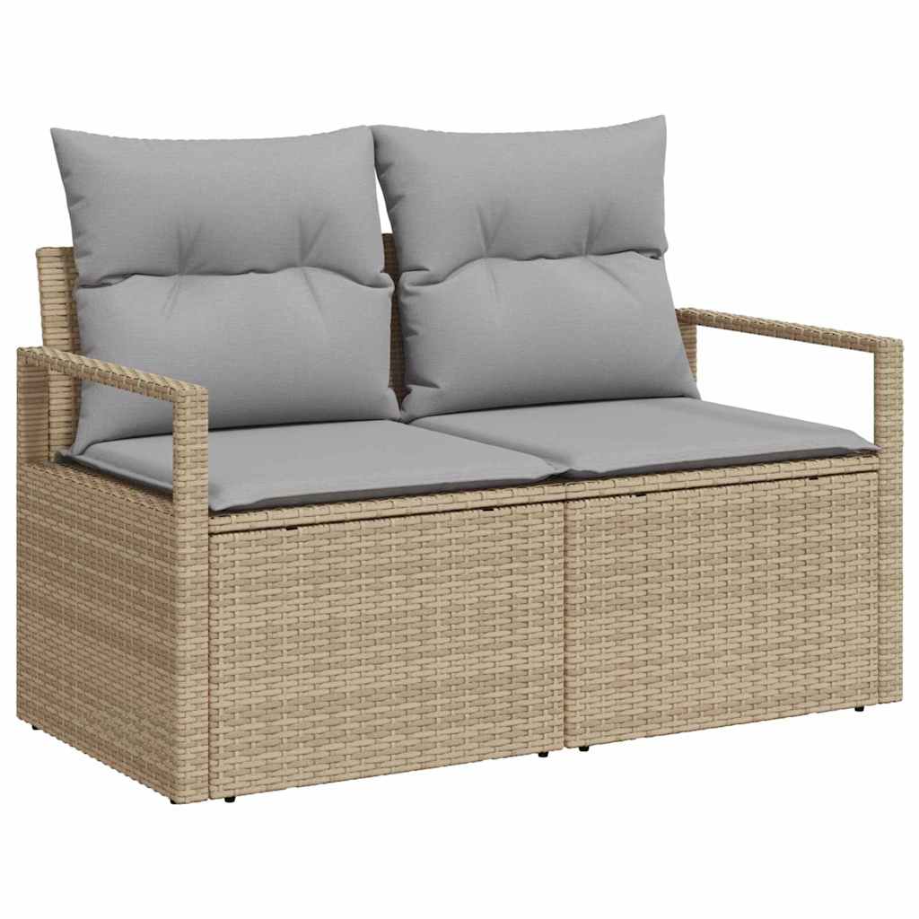 Loungebank – Loungeset – Tuinbank – Buitenbank – 6-8 Zits – Hoogwaardig Poly Rattan – Weerbestendige Kussens Lichtgrijs