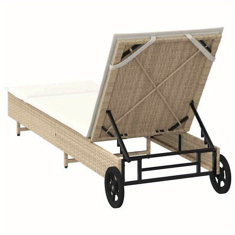 Ligstoel – Ligbed – Relaxstoel – Buitenstoel – Ergonomisch Design – Gerecycled Houten Frame – Weerbestendig Vlechtwerk