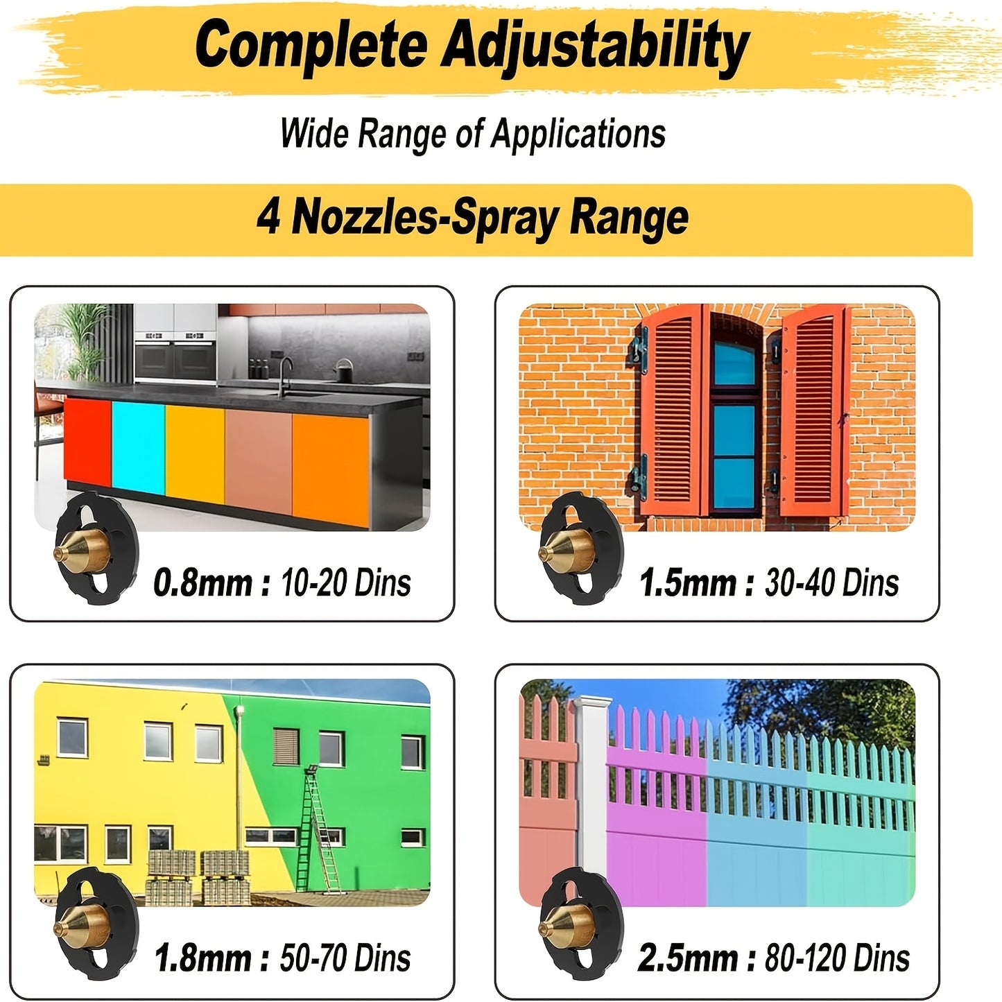 1000W 1400ml Electric Spray Gun High Power HVLP Paint Sprayer Auto Furniture Steel Coating Airbrush for Home DIY with 4 Nozzles