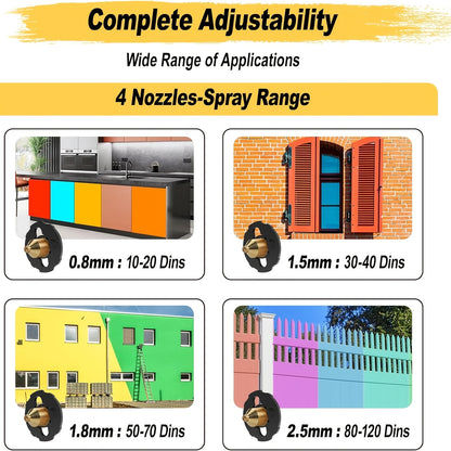 1000W 1400ml Electric Spray Gun High Power HVLP Paint Sprayer Auto Furniture Steel Coating Airbrush for Home DIY with 4 Nozzles