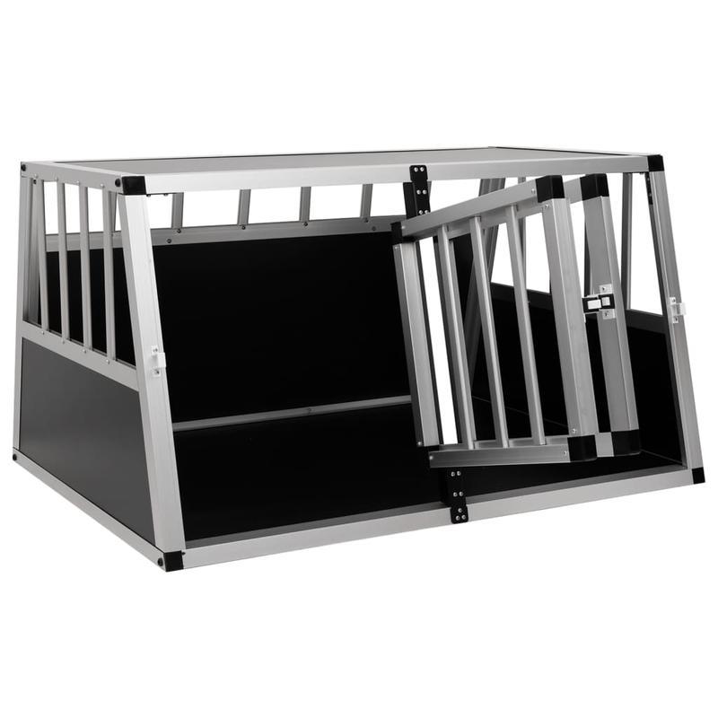 Hondenkennel – Hondenkooi – Hondenhok – Buitenkennel – Hondenbench – Dubbeldeurs – Duurzaam Aluminium & Hout – 89x69x50 cm