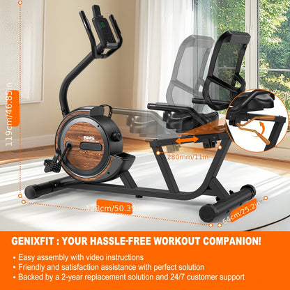 1 Vowvit Magnetic Exercise Bike | Indoor Stationary Cycling Bike with Kinomap App & Heart Rate Monitor, 16-Level Adjustable Resistance, 4KG Flywheel, Stainless Steel Frame, Belt Drive System, Uncharged Power Mode, Suitable fo