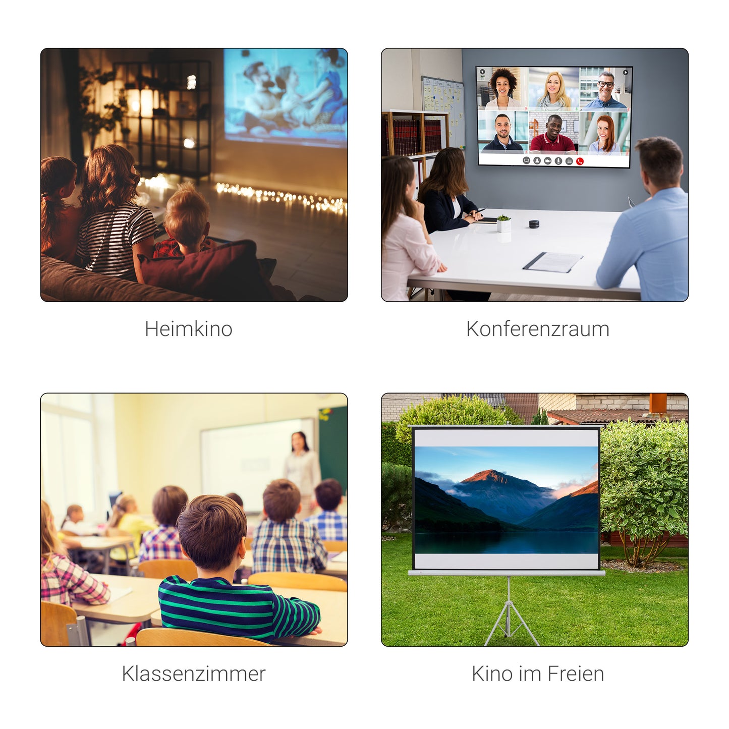 Projectiescherm – Beeldscherm – Presentatiescherm – Filmscherm – Cinema Scherm – 4:3 Formaat – Wit Kwaliteitsmateriaal – Heldere Projectie