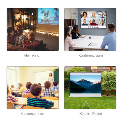 Projectiescherm – Beeldscherm – Presentatiescherm – Filmscherm – Cinema Scherm – 4:3 Formaat – Wit Kwaliteitsmateriaal – Heldere Projectie