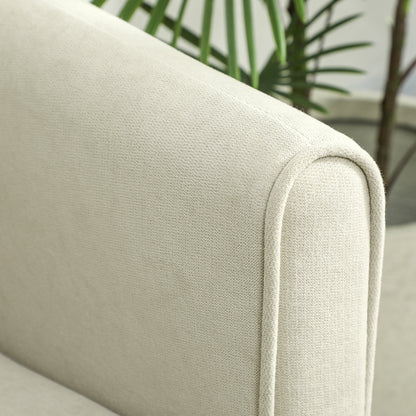 2-Zits Bank – Tweezits Sofa – Zithoek – Loveseat – Loungebank – Cream – Zachte Foam Kussens – Stevig Metalen Frame