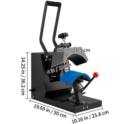 Pettenpers – Hoedenpers – Warmtepers – Transferpers – Sublimatiepers – 4-in-1 Verstelbare Verhittingsplaten – Digitaal LCD Temperatuur- en Timerdisplay