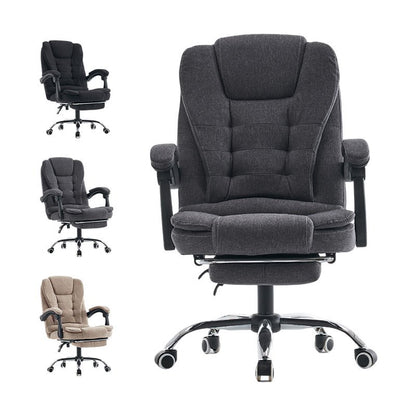 Bureaustoel – Kantoorstoel – Werkstoel – Computestoel – Directiestoel – Verstelbare Zithoogte – Memory Foam Kussens – Donkergrijs