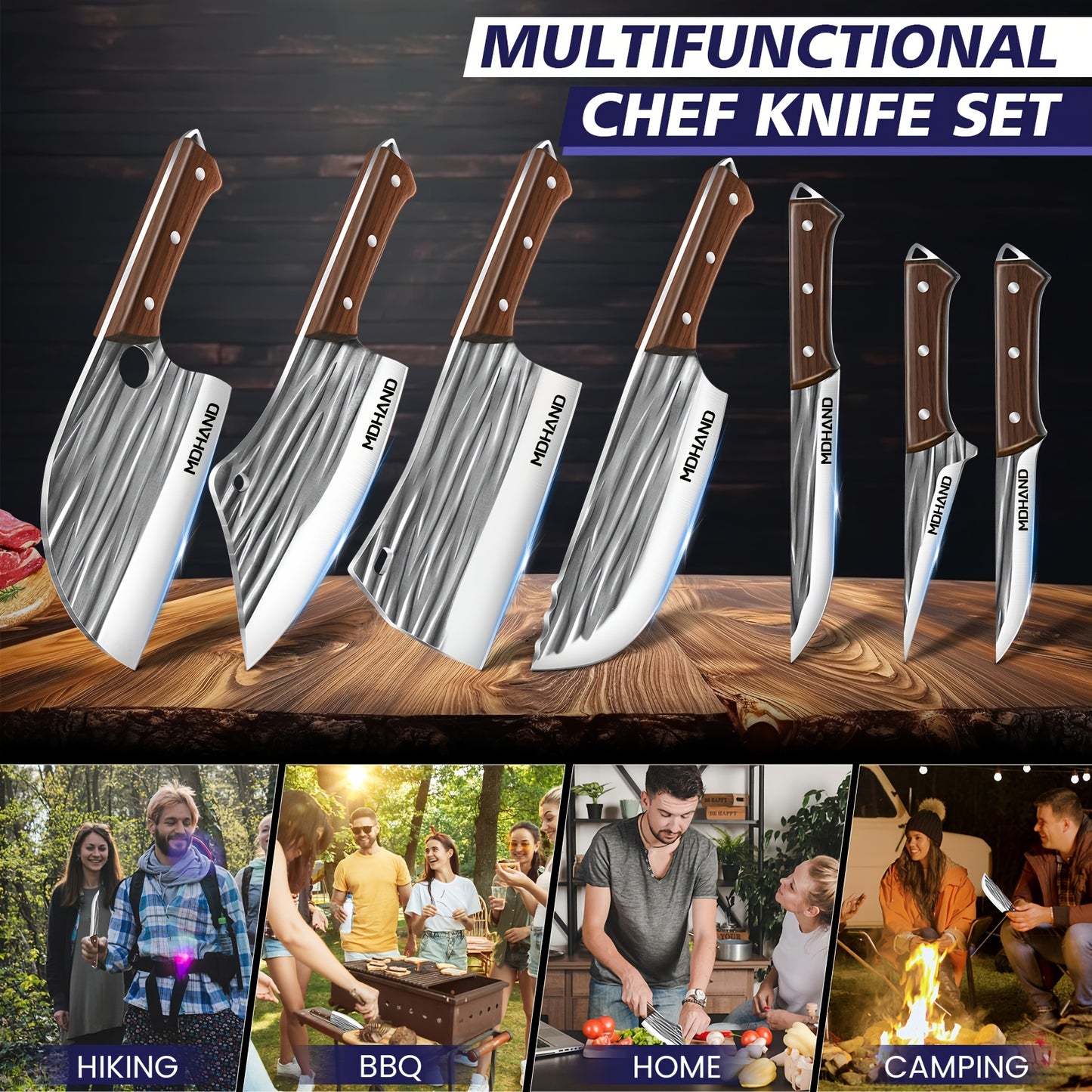 14pcs Set Kitchenware Knife Series, Super Sharp German Stainless Steel, Perfectly Balanced, Dishwasher Safe, Suitable for Cutting Meat, Vegetables, Etc., Very Suitable for Home And Kitchen Use, Perfect Gift Gift, Kitchen Knif