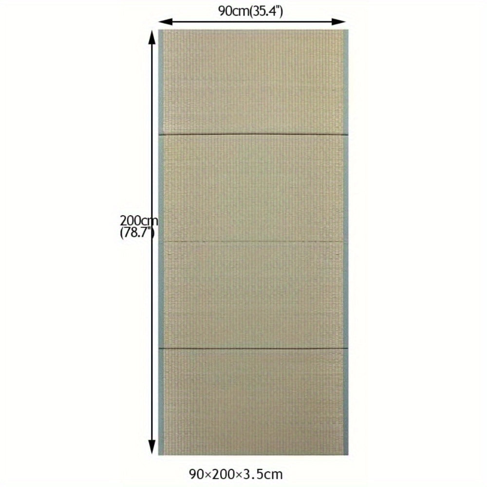 Tatami Mat – Opvouwbare Mat – Futon Mat – Yogamat – Crawling Mat – 200x75x3,5 cm – Natuurlijk Gras – Vochtregulerend & Antislip