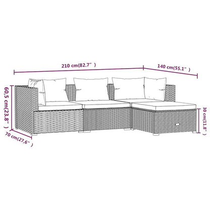 Buitenlounge Set – Loungeset – Tuinset – Patio Set – Poly Rattan Meubel – Bruin – Weerbestendig – Modulair Ontwerp