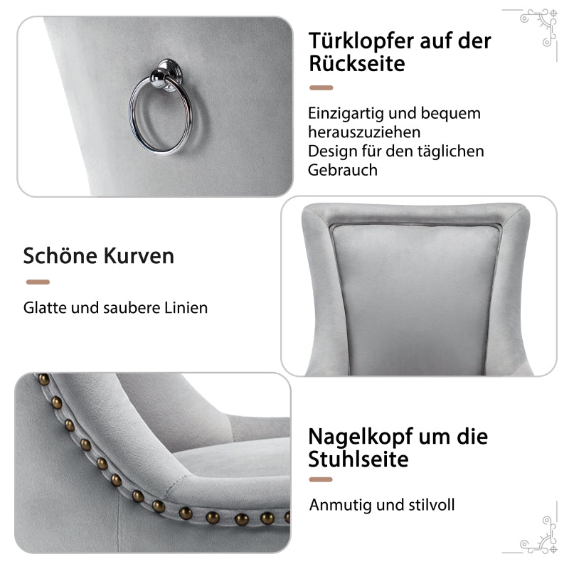 Eetkamerstoel – Keukenstoel – Woonkamerstoel – Gestoffeerde Stoel – Vintage Stoel – Velours Bekleding – Massief Houten Frame