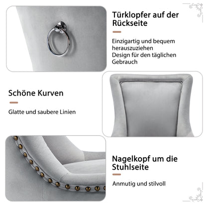 Eetkamerstoel – Keukenstoel – Woonkamerstoel – Gestoffeerde Stoel – Vintage Stoel – Velours Bekleding – Massief Houten Frame