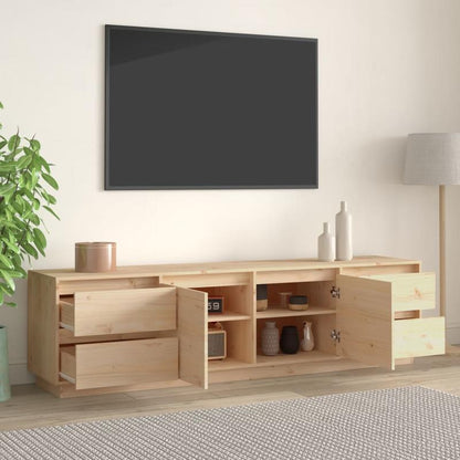 Mid-Century Modern Farmhouse-Style TV Stand for Living Room, Entertainment Center with Ample Storage, Solid Pine Wood, 176x37.5x47.5 cm, Perfect for Kitchen and Living Room