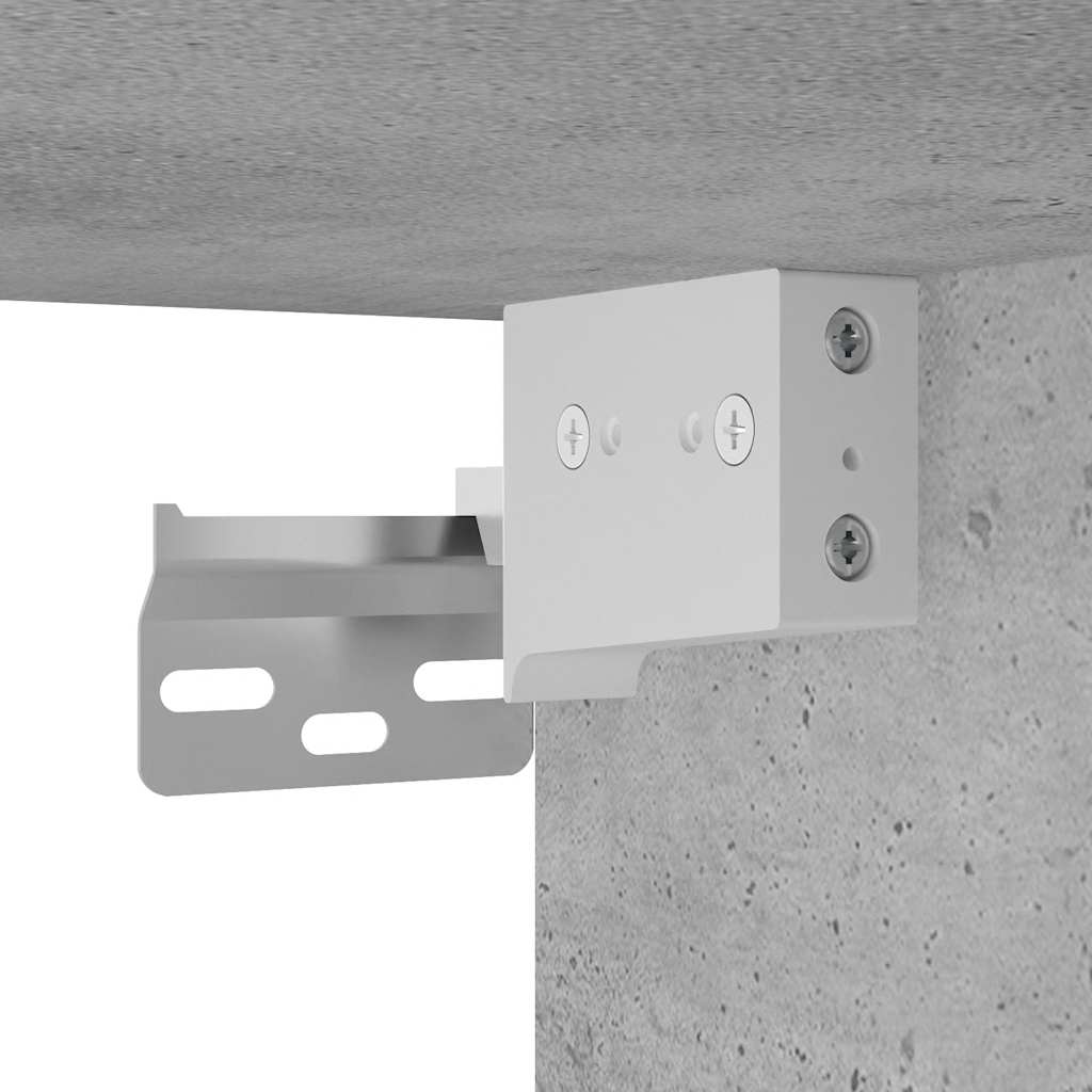 Badkamermeubelset – Badmeubel – Wastafelmeubel – Onderbouwkast – Spiegel – Beton grijs – Wandmontage – Keramische Wasbak 100x38,5x48 cm