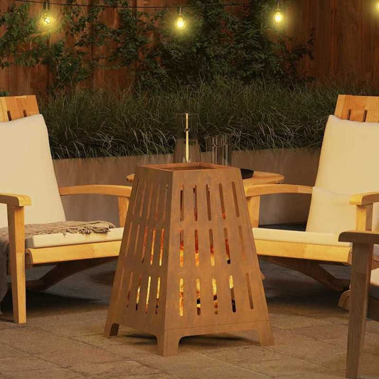 Buitenhaard – Tuinhaard – Vuurkorf – Terrashaard – Houtkachel – Bruin Metaal – 50x50x70 cm – Duurzaam & Weerbestendig