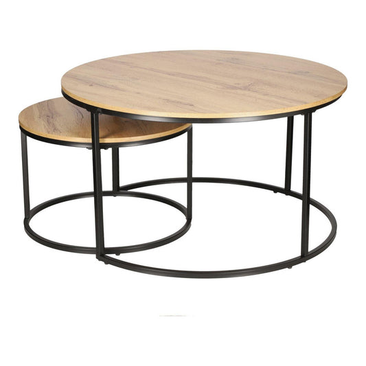 Set of 2 Ruth Natural/BlackAnd METAL TABLES
