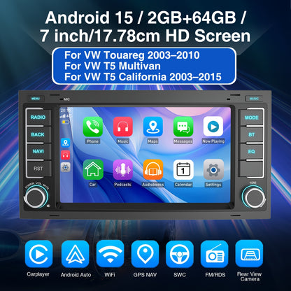 Multifunctioneel Android Autosysteem – Autosterio – Navigatiesysteem – Touchscreen Multimedia – Infotainment – 7-inch HD Touchscreen – Draadloze CarPlay-ervaring & Ingebouwde Dashcam