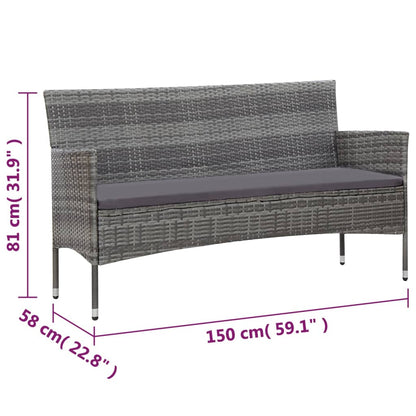 Loungeset – Tuinmeubelset – Zitgroep – Balkonset – Loungemeubel – Polyrotan – 5-Delig – Inclusief Comfortabele Kussens