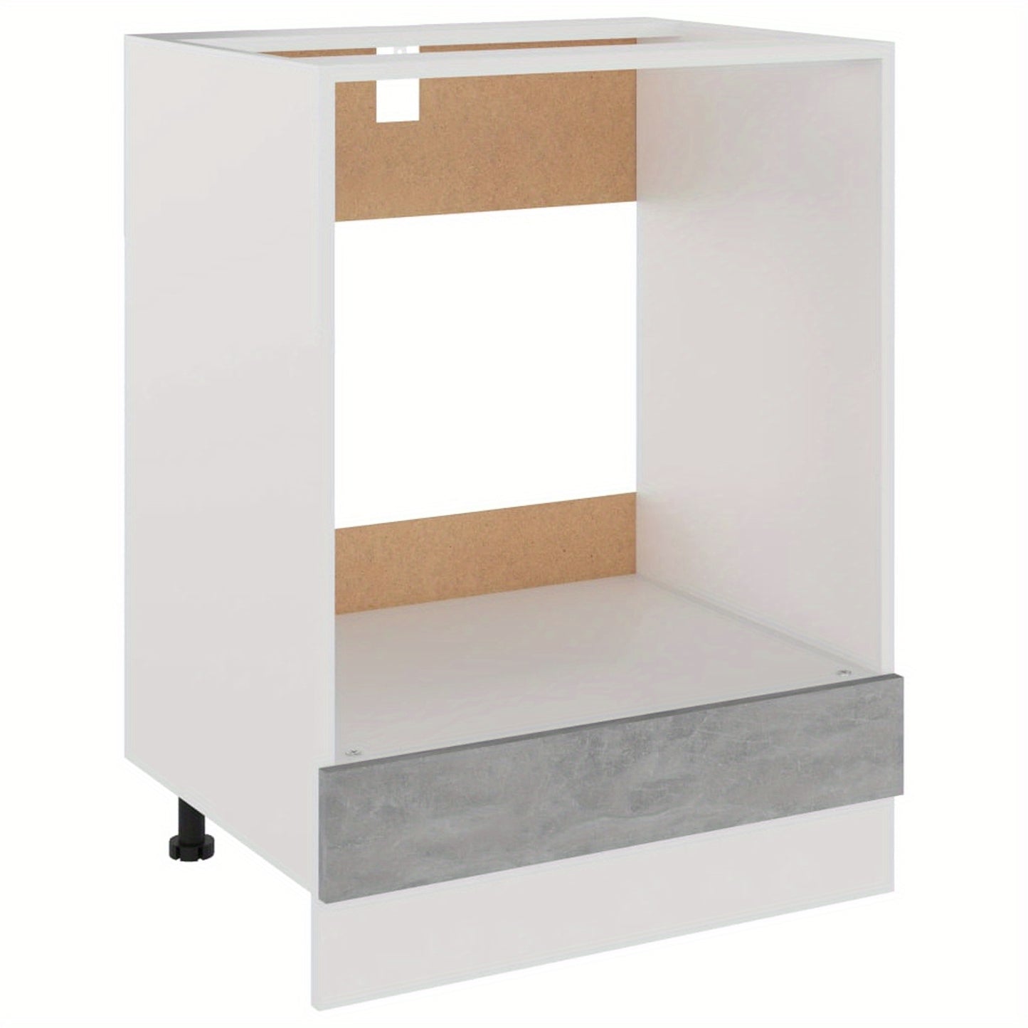 Ovenkast – Keukenkast – Magnetronkast – Opbergkast – Ombouwkast – Betonlook Grijs – Compact 60x46x81,5 cm – Duurzaam Engineered Wood - QUORE