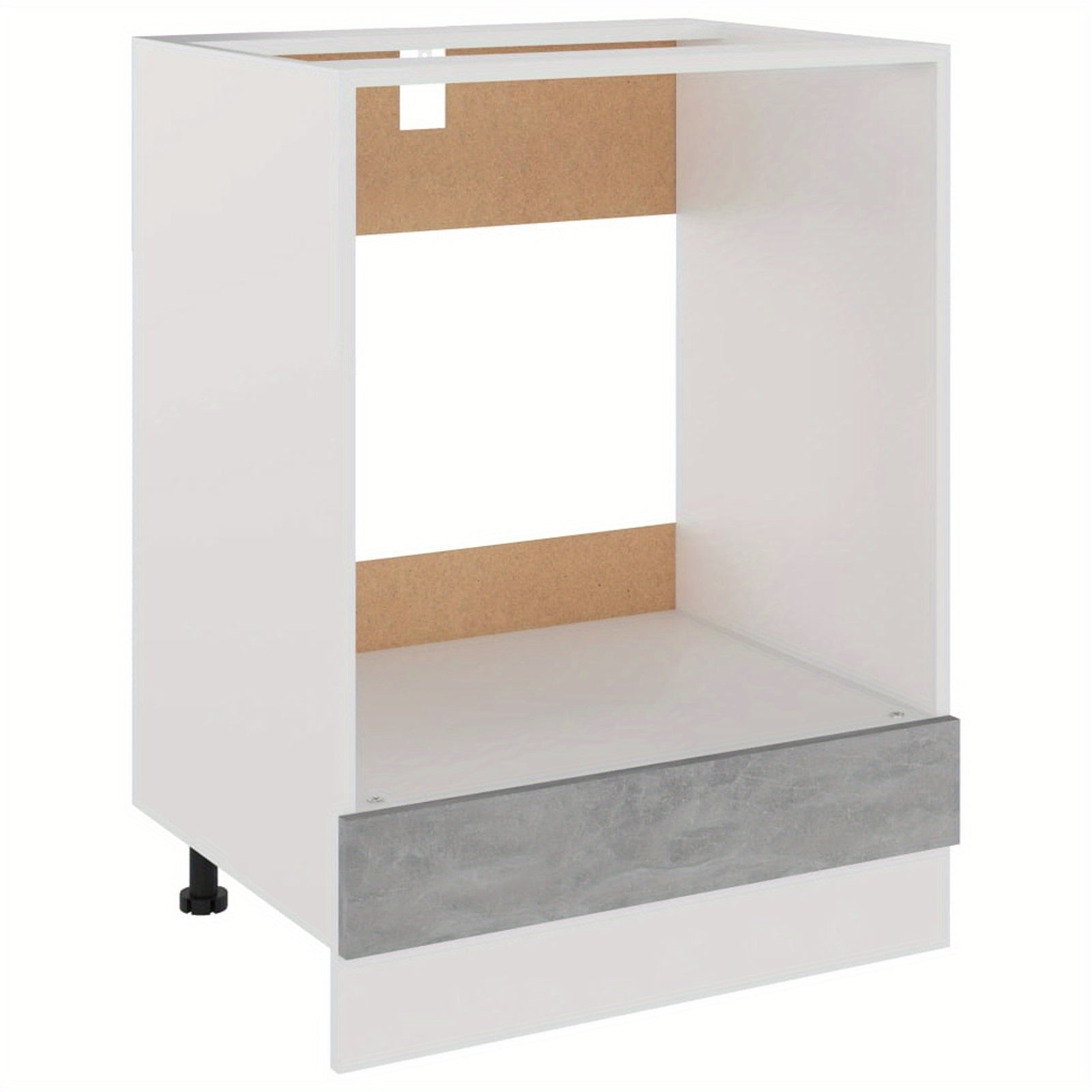Ovenkast – Keukenkast – Magnetronkast – Opbergkast – Ombouwkast – Betonlook Grijs – Compact 60x46x81,5 cm – Duurzaam Engineered Wood - QUORE