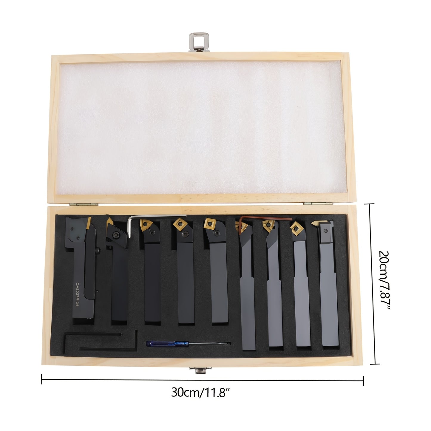 Draaigereedschap Set – Lathe Snijgereedschap – Metaal Bewerking Tool – Toolhouder – Zware Bewerkingsset – 9-delige Set – 20mm Schachtdiameter – Hoogwaardig Staal