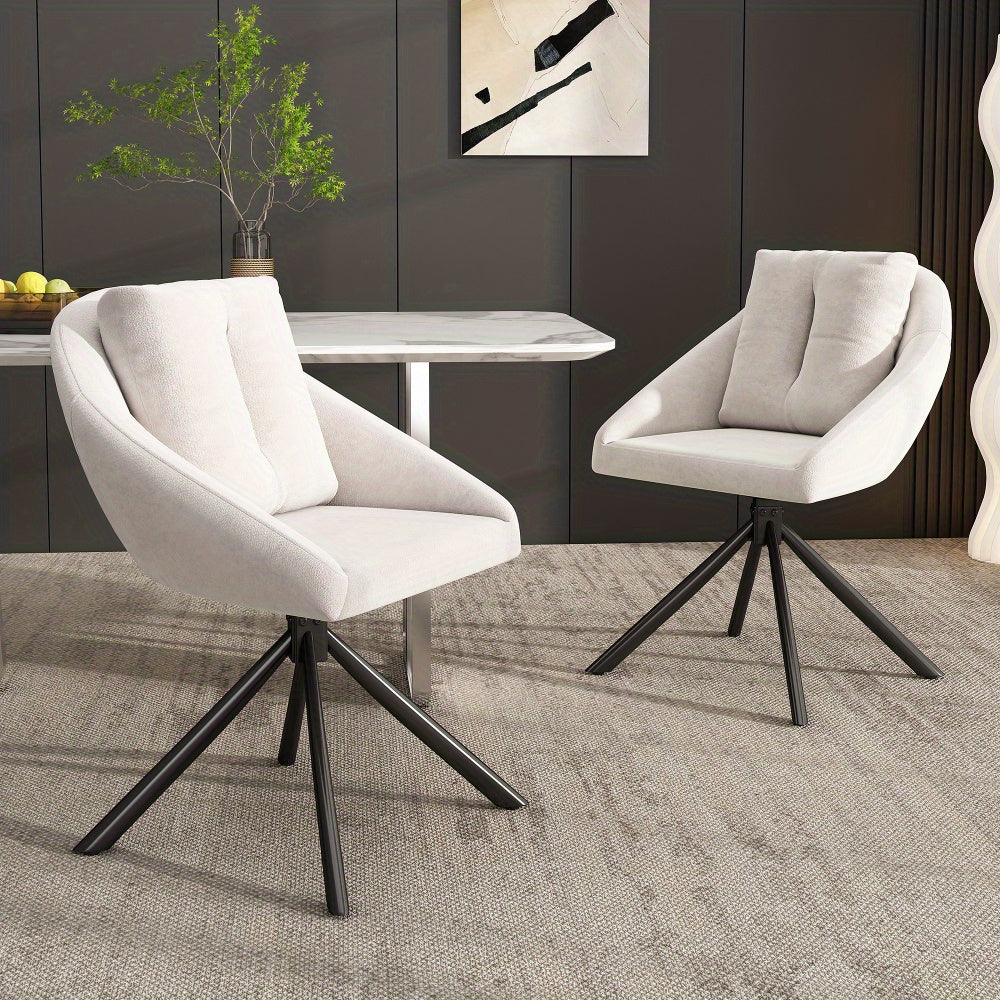 Draaistoel – Bureaustoel – Eetkamerstoel – Kuipstoel – Stoel – Ergonomisch Design – Ademend Fluweel – Set van 2 – Comfortabele Zitting