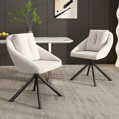 Draaistoel – Bureaustoel – Eetkamerstoel – Kuipstoel – Stoel – Ergonomisch Design – Ademend Fluweel – Set van 2 – Comfortabele Zitting