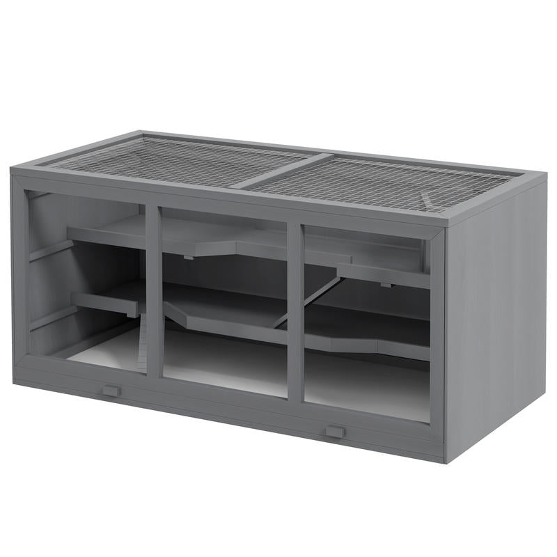Lockable Wooden Hamster Cage Removable Base Ramp Ventilated, Animal Cage, Gerbil Cage, Hamster Cage Large, Hamster Enclosure, Hamster House, Hamster Supplies, Hamster Stuff, Mouse Cage, Small Animal Cage, Animal Enclosure, Ca