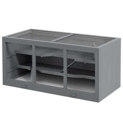 Lockable Wooden Hamster Cage Removable Base Ramp Ventilated, Animal Cage, Gerbil Cage, Hamster Cage Large, Hamster Enclosure, Hamster House, Hamster Supplies, Hamster Stuff, Mouse Cage, Small Animal Cage, Animal Enclosure, Ca