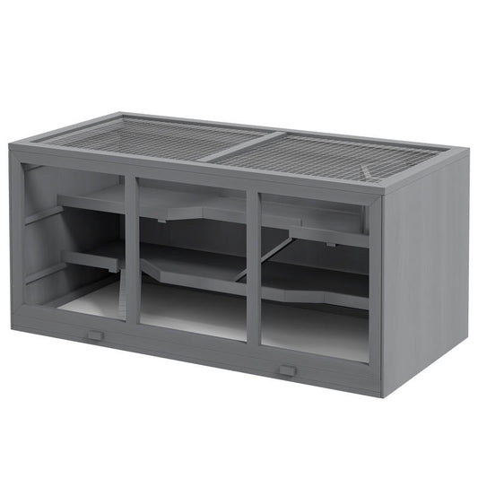 Lockable Wooden Hamster Cage Removable Base Ramp Ventilated, Animal Cage, Gerbil Cage, Hamster Cage Large, Hamster Enclosure, Hamster House, Hamster Supplies, Hamster Stuff, Mouse Cage, Small Animal Cage, Animal Enclosure, Ca