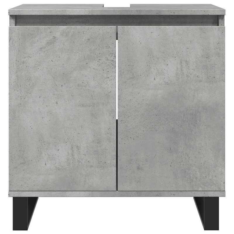 Badkamermeubel – Badmeubelset – Wastafelmeubel – Badkamerkast – Onderbouwkast – Betonlook Grijs – Duurzaam Hout – 3-delige Set