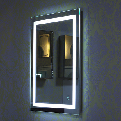 Badkamerspiegel – Wandscherm – Spiegelkast – Make-up Spiegel – Vergrotende Spiegel – Anti-Condens – 60x80 cm – Roestvrijstalen Frame