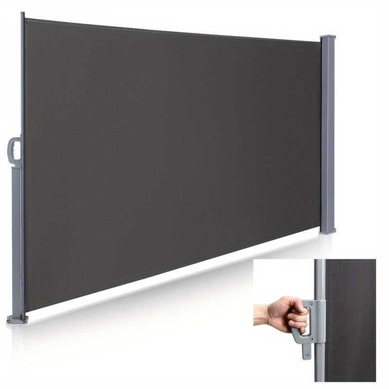 Zijscherm Balkon – Scherm, Zonwering, Windscherm, Privacydoek – 140x300 cm Grijs – Stevig Aluminium Frame – 71-80% Zonwering