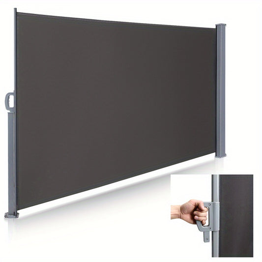 Zijscherm Balkon – Scherm, Zonwering, Windscherm, Privacydoek – 140x300 cm Grijs – Stevig Aluminium Frame – 71-80% Zonwering