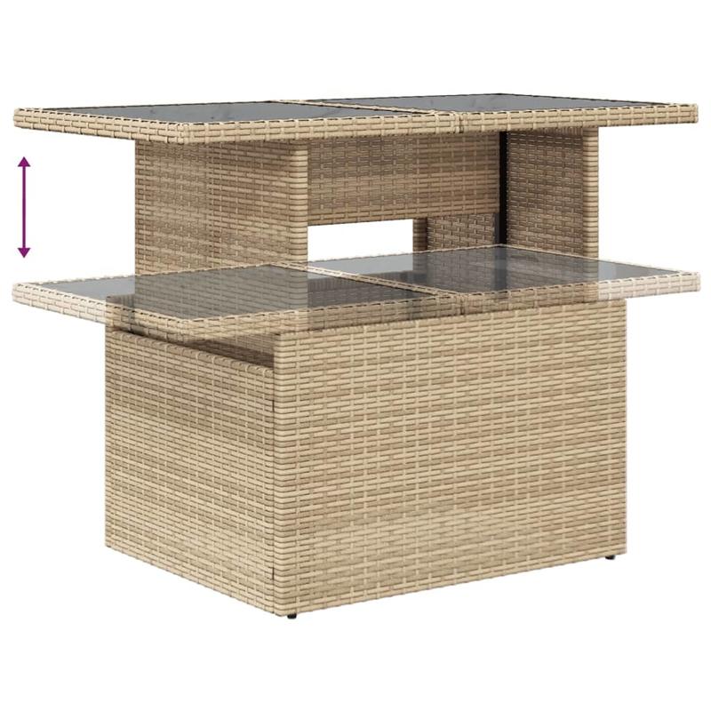 Loungeset Tuin – Tuinmeubilair – Tuinbank – Terrasset – Loungeset Beige – Weerbestendig Poly Rattan – Comfortabele Kussens