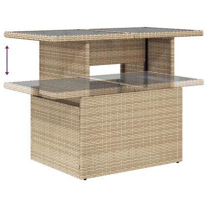 Loungeset Tuin – Tuinmeubilair – Tuinbank – Terrasset – Loungeset Beige – Weerbestendig Poly Rattan – Comfortabele Kussens