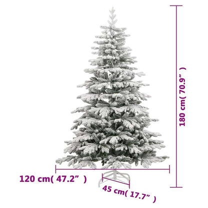 Kunstkerstboom – Nepboom – Kerstboom – Kunsttakken – Flockboom – 180 cm – Inclusief Standaard – Onderhoudsvrij