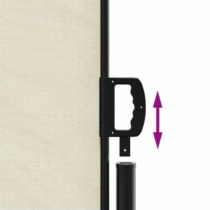 Uitbreidbaar Zijscherm – Privacyscherm – Tuinscherm – Balkonkap – Zonnescherm – Crème Wit Grijs – Weerbestendig Polyester – Eenvoudige Montage