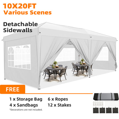 Opvouwbare Partytent – Vouwtent – Zonnescherm – Terras Overkapping – Tent Met Zijwanden – 3×6 Meter – Aluminium Frame – Eén-Klik Installatie