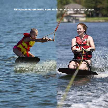 Kneeboard – Watersport Board – Kniesurfboard – Bodyboard – Waterplank – Zwart/Blauw – Ultralicht Gewicht – Inclusief Verstelbare Veiligheidsband