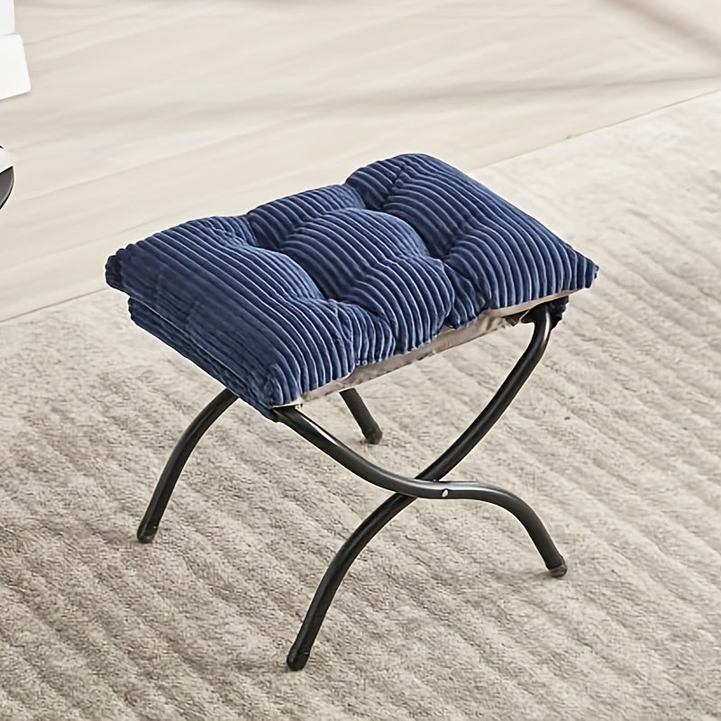 Fauteuil – Relaxstoel – Leesstoel – Loungefauteuil – Armstoel – Velvet Bekleding – Met Metalen Frame – Compact Navyblauw
