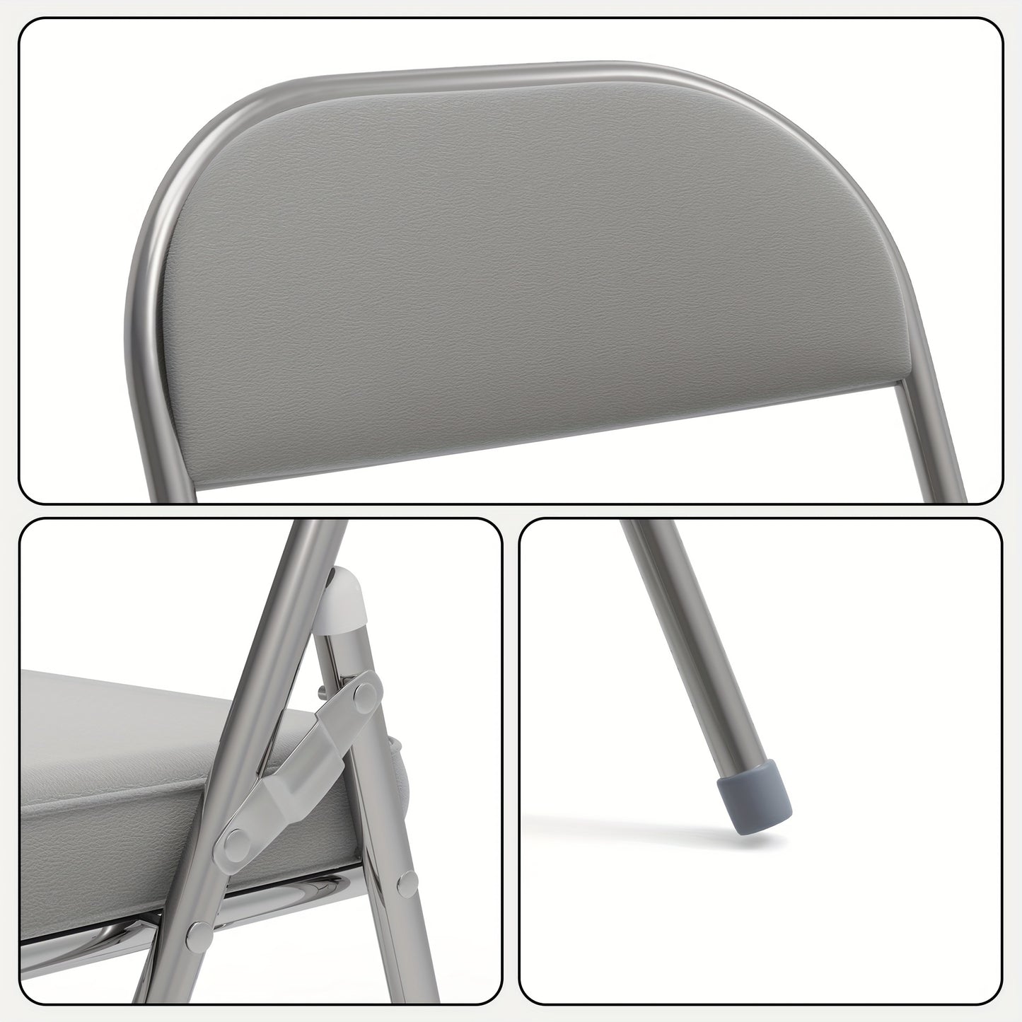 Opvouwbare Stoelen – Vouwstoelen – Klapstoelen – Zitstoelen – Vergaderstoelen – Set Van 2 – PU Gestoffeerd – Stevig Metalen Frame