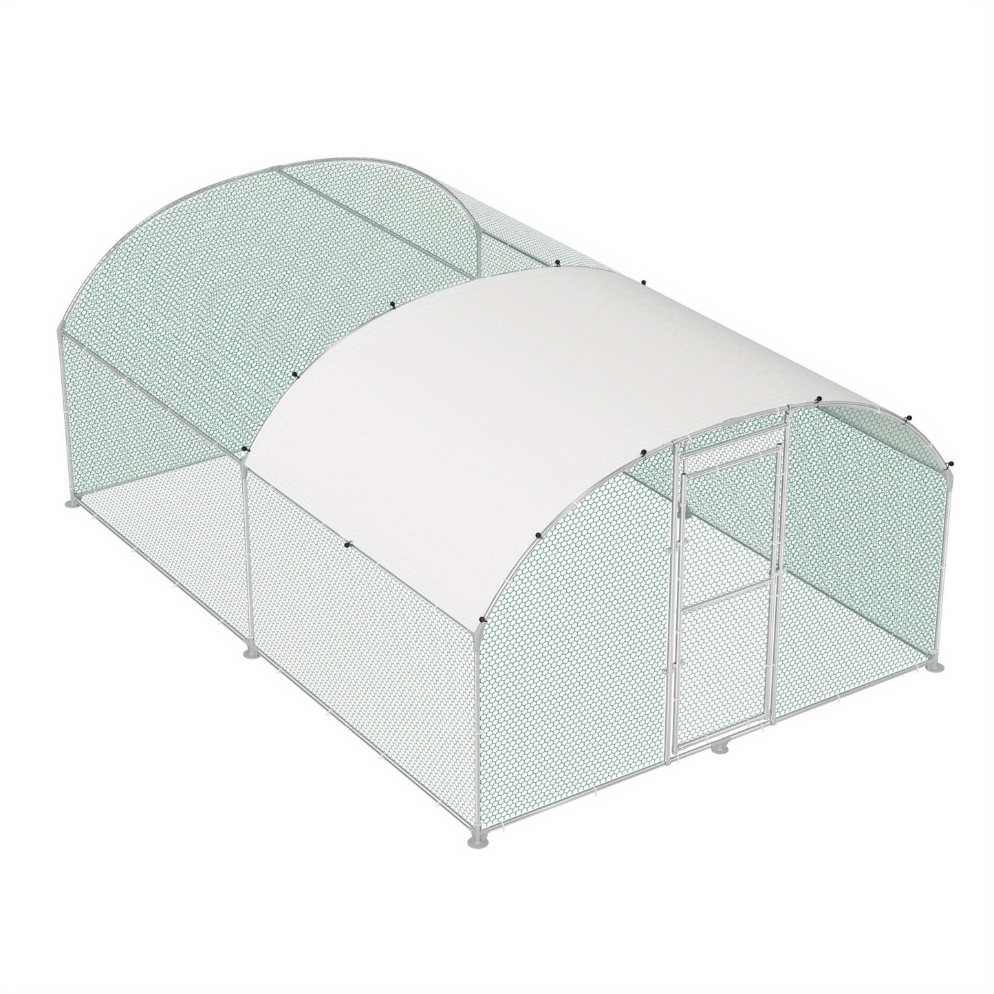 Kippenren – Kippenhok – Buitenren – Pluimvee Ren – Dierenren – 3x6 Meter – Verzinkt Stalen Frame – PE Koepeldak