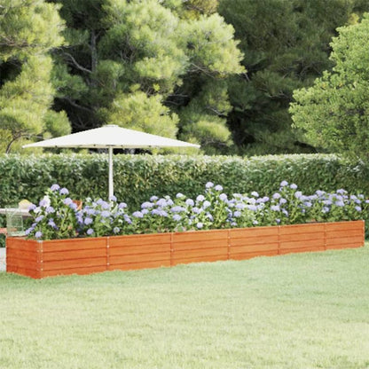 Verhoogde Plantenbak – Moestuinbak – Bloembak – Kruidenbak – Tuinbak – Cortenstaal – Weerbestendig – 600x80x45 cm – Roestkleurige Afwerking