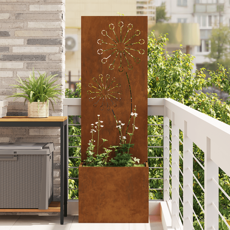Rustieke Bloempot – Tuinpot – Plantenbak – Buitenbak – Tuinbak – Roestkleurig – Weerbestendig Staal – Stabiele Constructie 50x140 cm
