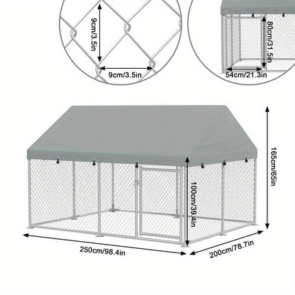 Hexagonal Metal Chicken Coop with Lockable Roof - 2 Sizes (8'x6'x5' & 13'x6'x5') Galvanized Steel Frame, 420D Oxford Cloth & Wire Mesh Ventilation - Easy Assembly Free-Range Enclosure for Poultry, Dogs, Small Animals - Urban