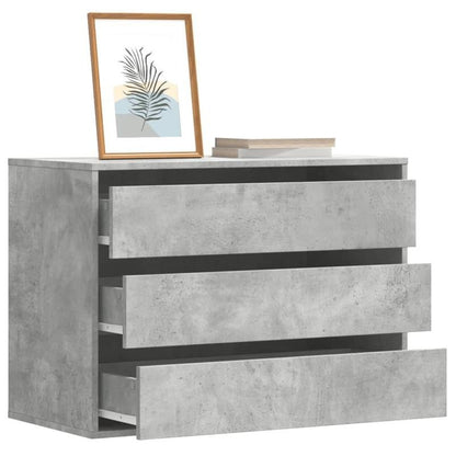 Opbergkast Beton Grijs – Bergkast – Ladekast – Vitrinekast – Opslagmeubel – Houten Constructie – 80x41x58 cm – Vergrendelbare Lades – Vloerstaander