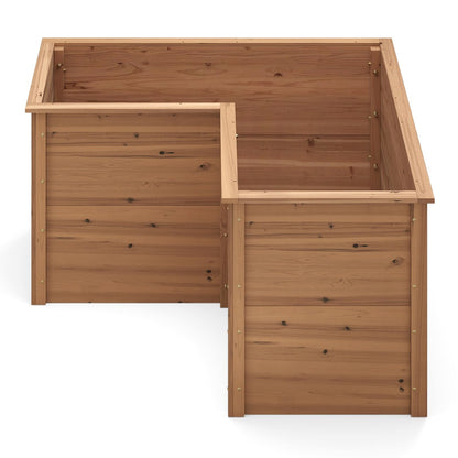 Hoogtebed Tuin – Verhoogd Tuinbed – Plantenbak – Kruidenbak – Bloembed – L-Shape – Hout – 120x120x63 cm – Weerbestendig – Open Bodem