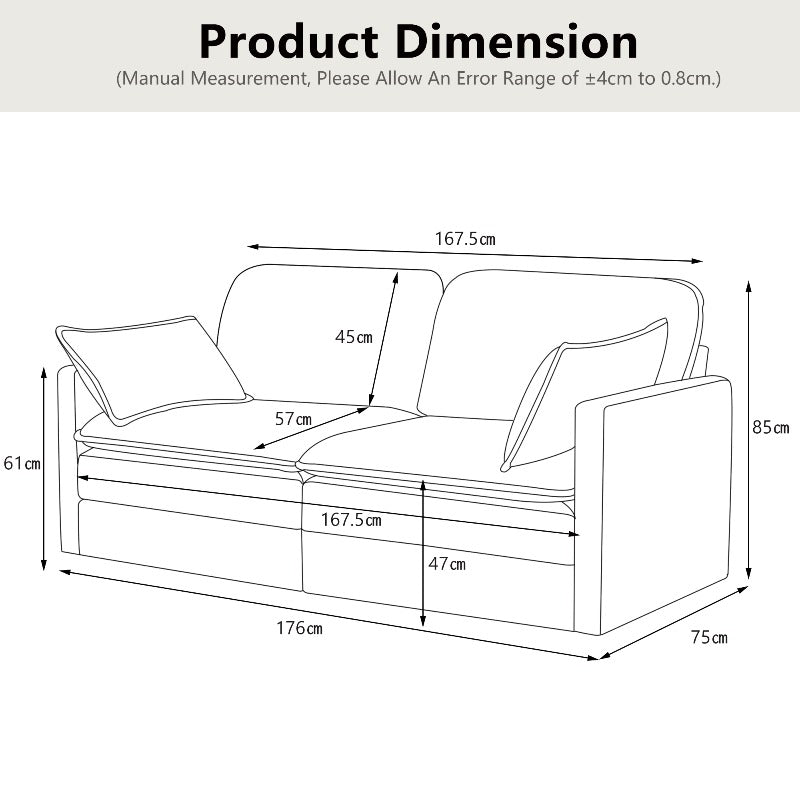 Loveseat – 2-Zitsbank – Kleine Bank – Tweezitsbank – Sofa – Compact Formaat – Metalen Frame – Onderhoudsvriendelijke Bekleding – Direct Gebruiksklaar